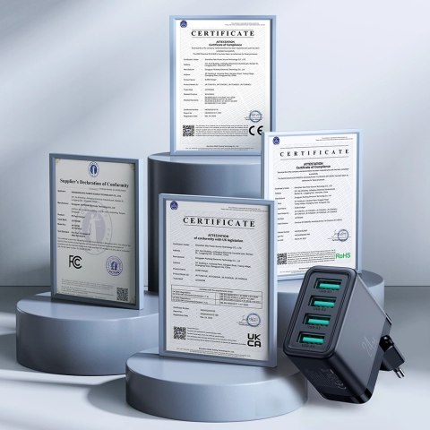 Ładowarka sieciowa Joyroom JR-TCN03 4xUSB-A 24W 4.8A - czarna Ładowarka sieciowa Joyroom JR-TCN03 4xUSB-A 24W 4.8A - czarna
