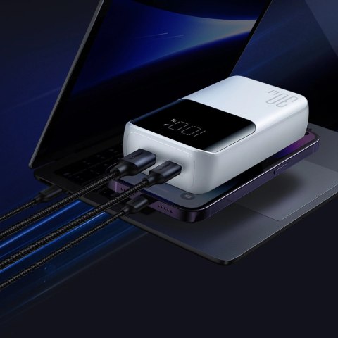 Mini powerbank Joyroom JR-PBC06 z wbudowanymi kablami USB-C / Lightning 30W 10000mAh - biały Mini powerbank Joyroom JR-PBC06 z wbudowanymi kablami USB-C / Lightning 30W 10000mAh - biały