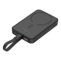 Powerbank Baseus Magnetic Mini MagSafe 10000mAh 20W z wbudowanym kablem Lightning - czarny + kabel Baseus Simple Series USB-C - 