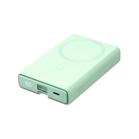 Powerbank Joyroom JR-PBM01 magnetyczny 10000mAh 20W z podstawką + kabel Lightning - USB-C - zielony Powerbank Joyroom JR-PBM01 magnetyczny 10000mAh 20W z podstawką + kabel Lightning - USB-C - zielony