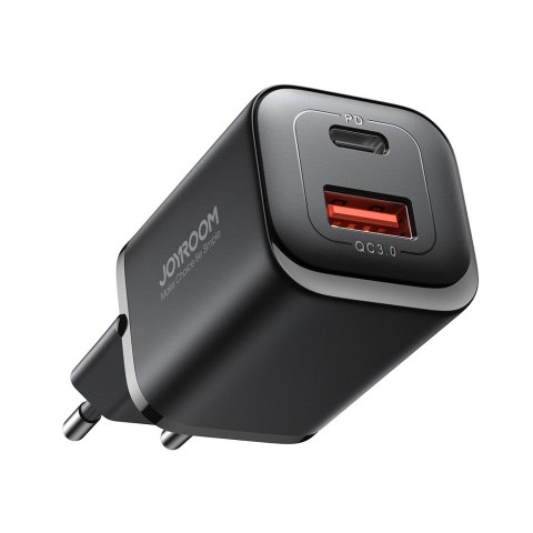 Szybka ładowarka sieciowa Joyroom JR-TCF08EU Speed Series 30W USB-A / USB-C PD/QC/AFC/FCP - czarna Szybka ładowarka sieciowa Joyroom JR-TCF08EU Speed Series 30W USB-A / USB-C PD/QC/AFC/FCP - czarna