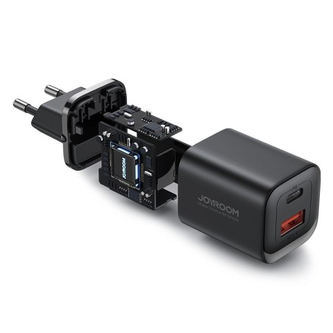 Szybka ładowarka sieciowa Joyroom JR-TCF08EU Speed Series 30W USB-A / USB-C PD/QC/AFC/FCP - czarna Szybka ładowarka sieciowa Joyroom JR-TCF08EU Speed Series 30W USB-A / USB-C PD/QC/AFC/FCP - czarna