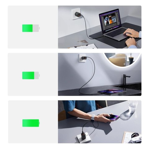 Szybka ładowarka sieciowa Joyroom JR-TCF08EU Speed Series 30W USB-A / USB-C PD/QC/AFC/FCP - czarna Szybka ładowarka sieciowa Joyroom JR-TCF08EU Speed Series 30W USB-A / USB-C PD/QC/AFC/FCP - czarna