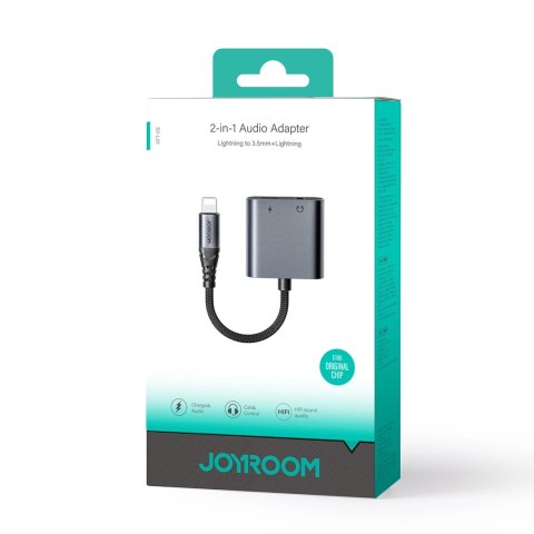 Adapter DAC 2w1 Joyroom SY-L01 Lightning do Lightning / mini jack 3.5 mm - czarny Adapter DAC 2w1 Joyroom SY-L01 Lightning do Lightning / mini jack 3.5 mm - czarny