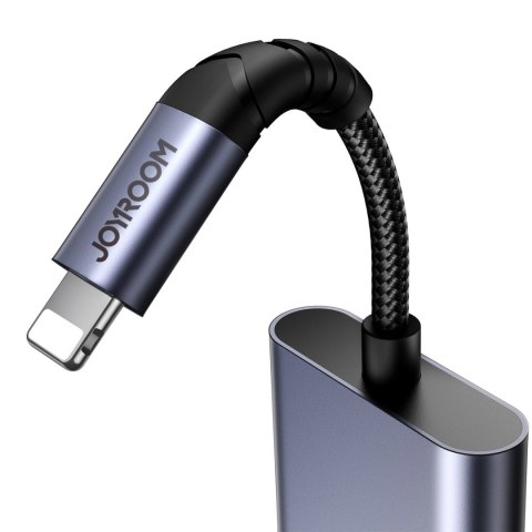 Adapter DAC 2w1 Joyroom SY-L01 Lightning do Lightning / mini jack 3.5 mm - czarny Adapter DAC 2w1 Joyroom SY-L01 Lightning do Lightning / mini jack 3.5 mm - czarny