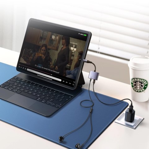 Adapter DAC 2w1 Joyroom SY-L01 Lightning do Lightning / mini jack 3.5 mm - czarny Adapter DAC 2w1 Joyroom SY-L01 Lightning do Lightning / mini jack 3.5 mm - czarny