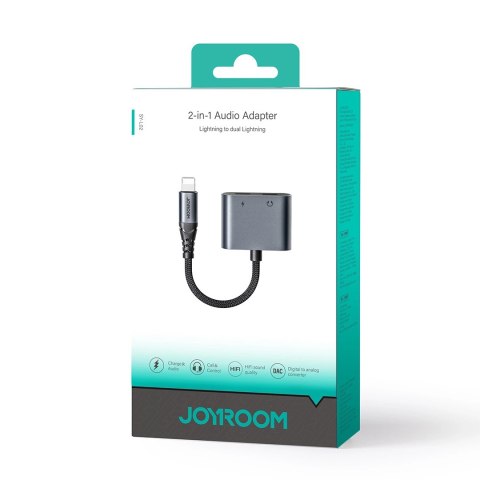 Adapter DAC 2w1 Joyroom SY-L02 Lightning do 2x Lightning - czarny Adapter DAC 2w1 Joyroom SY-L02 Lightning do 2x Lightning - czarny