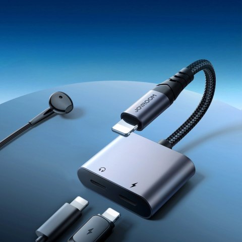 Adapter DAC 2w1 Joyroom SY-L02 Lightning do 2x Lightning - czarny Adapter DAC 2w1 Joyroom SY-L02 Lightning do 2x Lightning - czarny