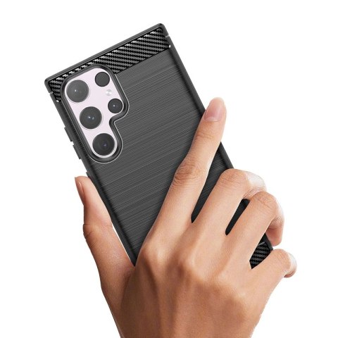 Etui Carbon Case do Samsung Galaxy S24 Ultra elastyczny silikonowy karbonowy pokrowiec - czarny Etui Carbon Case do Samsung Galaxy S24 Ultra elastyczny silikonowy karbonowy pokrowiec - czarny