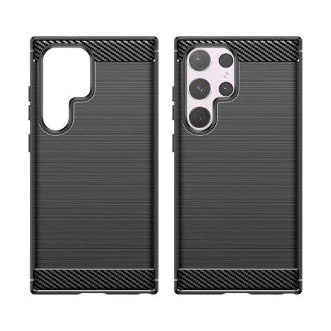 Etui Carbon Case do Samsung Galaxy S24 Ultra elastyczny silikonowy karbonowy pokrowiec - czarny Etui Carbon Case do Samsung Galaxy S24 Ultra elastyczny silikonowy karbonowy pokrowiec - czarny