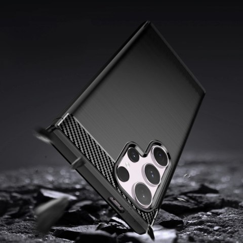 Etui Carbon Case do Samsung Galaxy S24 Ultra elastyczny silikonowy karbonowy pokrowiec - czarny Etui Carbon Case do Samsung Galaxy S24 Ultra elastyczny silikonowy karbonowy pokrowiec - czarny