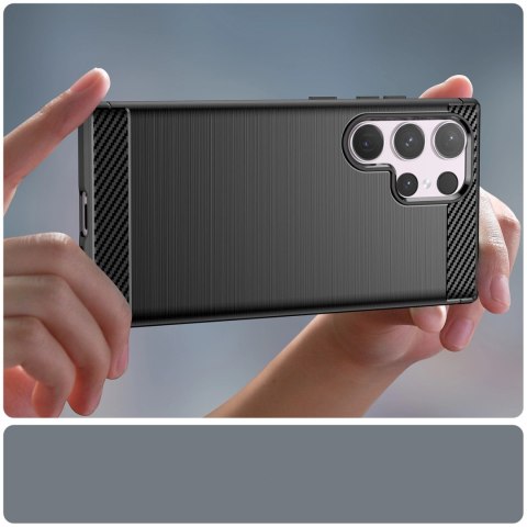 Etui Carbon Case do Samsung Galaxy S24 Ultra elastyczny silikonowy karbonowy pokrowiec - czarny Etui Carbon Case do Samsung Galaxy S24 Ultra elastyczny silikonowy karbonowy pokrowiec - czarny