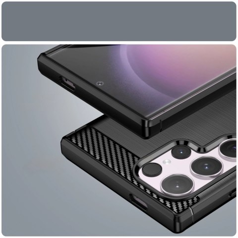 Etui Carbon Case do Samsung Galaxy S24 Ultra elastyczny silikonowy karbonowy pokrowiec - czarny Etui Carbon Case do Samsung Galaxy S24 Ultra elastyczny silikonowy karbonowy pokrowiec - czarny