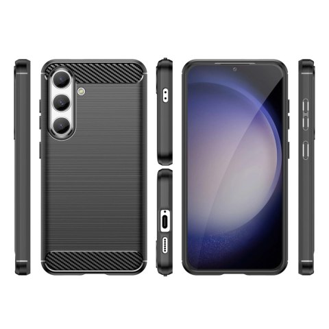 Etui Carbon Case do Samsung Galaxy S24 elastyczny silikonowy karbonowy pokrowiec - czarny Etui Carbon Case do Samsung Galaxy S24 elastyczny silikonowy karbonowy pokrowiec - czarny