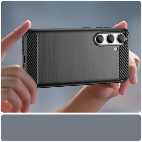 Etui Carbon Case do Samsung Galaxy S24 elastyczny silikonowy karbonowy pokrowiec - czarny Etui Carbon Case do Samsung Galaxy S24 elastyczny silikonowy karbonowy pokrowiec - czarny