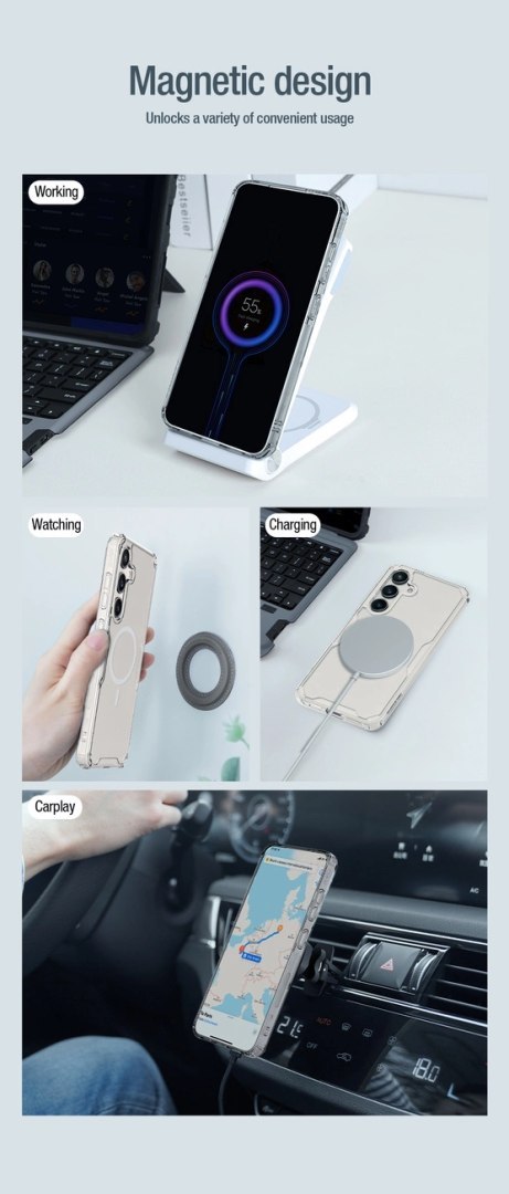 Etui Nillkin Nature Pro pancerne z magnetycznym ringiem do Samsung Galaxy S24 - białe Etui Nillkin Nature Pro pancerne z magnetycznym ringiem do Samsung Galaxy S24 - białe