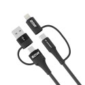 Kabel Wozinsky WNBAA 4w1 2x USB-C 1x USB-A 1x Lightning 60W 1 m - czarny Kabel Wozinsky WNBAA 4w1 2x USB-C 1x USB-A 1x Lightning 60W 1 m - czarny