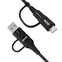 Kabel Wozinsky WNBAA 4w1 2x USB-C 1x USB-A 1x Lightning 60W 1 m - czarny Kabel Wozinsky WNBAA 4w1 2x USB-C 1x USB-A 1x Lightning 60W 1 m - czarny