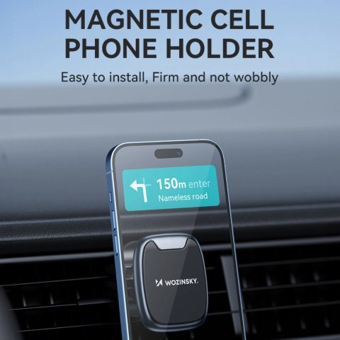 Uchwyt Wozinsky WUMTK na telefon magnetyczny na kratkę nawiewu w samochodzie - czarny Uchwyt Wozinsky WUMTK na telefon magnetyczny na kratkę nawiewu w samochodzie - czarny