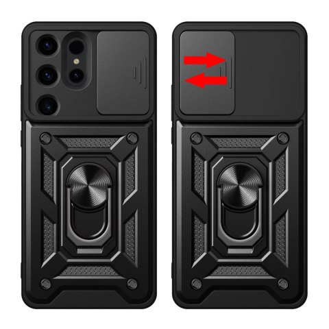 Etui Hybrid Armor Camshield do Samsung Galaxy S24 Ultra pancerne z osłoną na aparat - czarne Etui Hybrid Armor Camshield do Samsung Galaxy S24 Ultra pancerne z osłoną na aparat - czarne