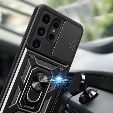 Etui Hybrid Armor Camshield do Samsung Galaxy S24 Ultra pancerne z osłoną na aparat - czarne Etui Hybrid Armor Camshield do Samsung Galaxy S24 Ultra pancerne z osłoną na aparat - czarne