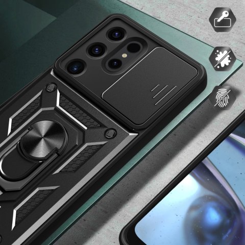 Etui Hybrid Armor Camshield do Samsung Galaxy S24 Ultra pancerne z osłoną na aparat - czarne Etui Hybrid Armor Camshield do Samsung Galaxy S24 Ultra pancerne z osłoną na aparat - czarne