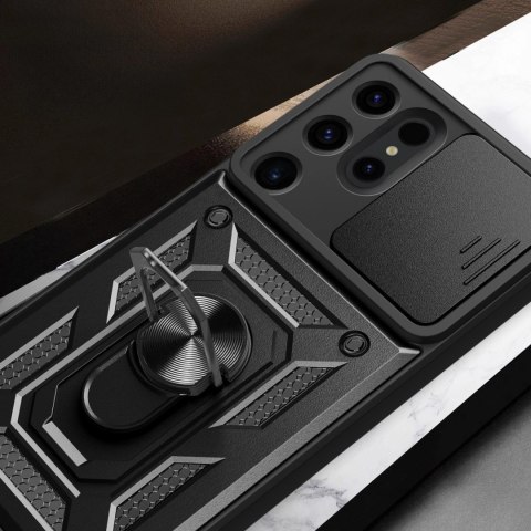 Etui Hybrid Armor Camshield do Samsung Galaxy S24 Ultra pancerne z osłoną na aparat - czarne Etui Hybrid Armor Camshield do Samsung Galaxy S24 Ultra pancerne z osłoną na aparat - czarne