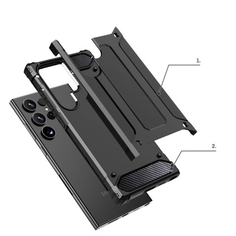 Etui Hybrid Armor do Samsung Galaxy S24 Ultra pancerne - czarne Etui Hybrid Armor do Samsung Galaxy S24 Ultra pancerne - czarne