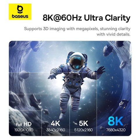Kabel USB-C - HDMI Baseus BS-OH064 8K 60Hz 1,5m - czarny Kabel USB-C - HDMI Baseus BS-OH064 8K 60Hz 1,5m - czarny