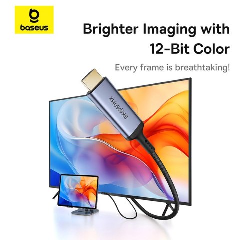 Kabel USB-C - HDMI Baseus BS-OH064 8K 60Hz 1,5m - czarny Kabel USB-C - HDMI Baseus BS-OH064 8K 60Hz 1,5m - czarny