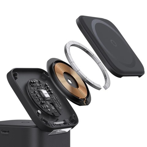 Ładowarka bezprzewodowa 2w1 Baseus BS-W531 MagSafe / Qi USB-C 20W - czarna Ładowarka bezprzewodowa 2w1 Baseus BS-W531 MagSafe / Qi USB-C 20W - czarna
