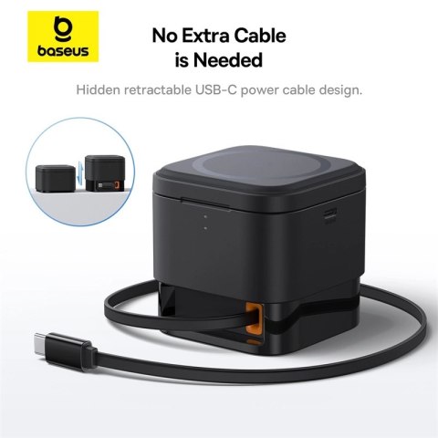 Ładowarka bezprzewodowa 2w1 Baseus BS-W531 MagSafe / Qi USB-C 20W - czarna Ładowarka bezprzewodowa 2w1 Baseus BS-W531 MagSafe / Qi USB-C 20W - czarna