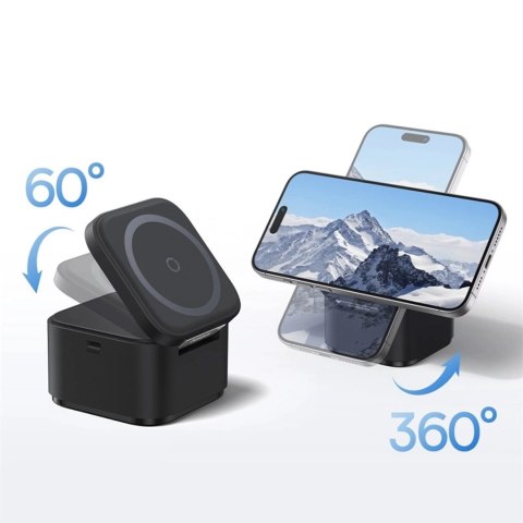 Ładowarka bezprzewodowa 2w1 Baseus BS-W531 MagSafe / Qi USB-C 20W - czarna Ładowarka bezprzewodowa 2w1 Baseus BS-W531 MagSafe / Qi USB-C 20W - czarna