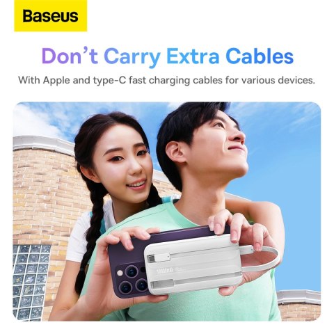 Powerbank Baseus Comet Series z wyświetlaczem 10000mAh 22.5W - biały + kabel USB-A - USB-C Powerbank Baseus Comet Series z wyświetlaczem 10000mAh 22.5W - biały + kabel USB-A - USB-C