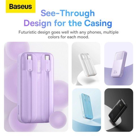 Powerbank Baseus Comet Series z wyświetlaczem 10000mAh 22.5W - biały + kabel USB-A - USB-C Powerbank Baseus Comet Series z wyświetlaczem 10000mAh 22.5W - biały + kabel USB-A - USB-C