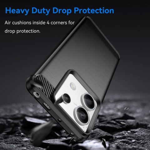 Etui Carbon Case do Xiaomi Redmi Note 13 Pro+ - czarne Etui Carbon Case do Xiaomi Redmi Note 13 Pro+ - czarne