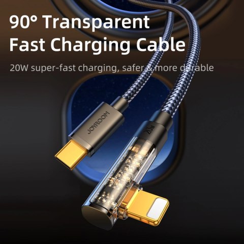 Kabel Joyroom Gaming Cable S-CL020A6 Lightning (kątowy) / USB-C (prosty) 20W 1.2 m - niebieski Kabel Joyroom Gaming Cable S-CL020A6 Lightning (kątowy) / USB-C (prosty) 20W 1.2 m - niebieski