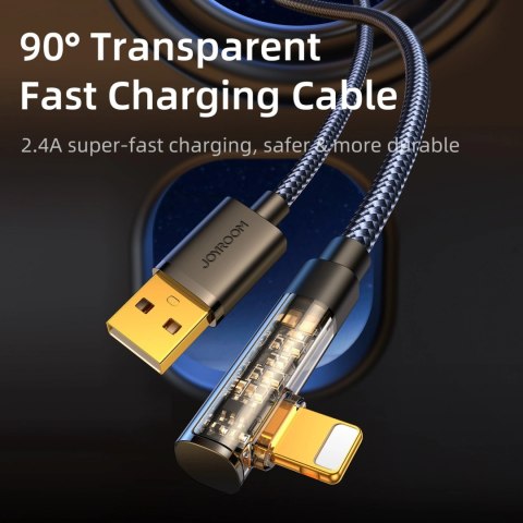 Kabel Joyroom Gaming Cable S-UL012A6 Lightning (kątowy) / USB-A (prosty) 2.4A 1.2 m - niebieski Kabel Joyroom Gaming Cable S-UL012A6 Lightning (kątowy) / USB-A (prosty) 2.4A 1.2 m - niebieski