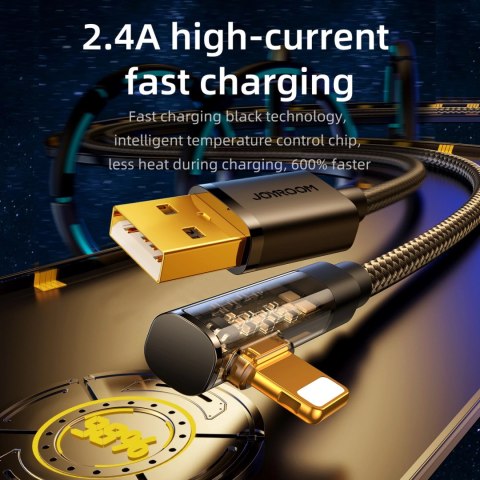Kabel Joyroom Gaming Cable S-UL012A6 Lightning (kątowy) / USB-A (prosty) 2.4A 1.2 m - niebieski Kabel Joyroom Gaming Cable S-UL012A6 Lightning (kątowy) / USB-A (prosty) 2.4A 1.2 m - niebieski