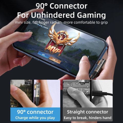 Kabel Joyroom Gaming Cable S-UL012A6 Lightning (kątowy) / USB-A (prosty) 2.4A 1.2 m - niebieski Kabel Joyroom Gaming Cable S-UL012A6 Lightning (kątowy) / USB-A (prosty) 2.4A 1.2 m - niebieski