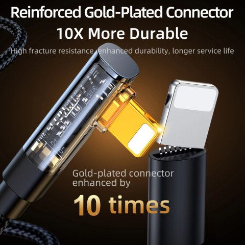 Kabel Joyroom Gaming Cable S-UL012A6 Lightning (kątowy) / USB-A (prosty) 2.4A 1.2 m - niebieski Kabel Joyroom Gaming Cable S-UL012A6 Lightning (kątowy) / USB-A (prosty) 2.4A 1.2 m - niebieski