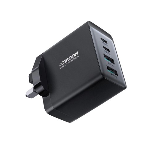 Ładowarka sieciowa Joyroom TCG02 PD USB-C USB-A 67W GaN (UK) + kabel USB-C - czarna Ładowarka sieciowa Joyroom TCG02 PD USB-C USB-A 67W GaN (UK) + kabel USB-C - czarna