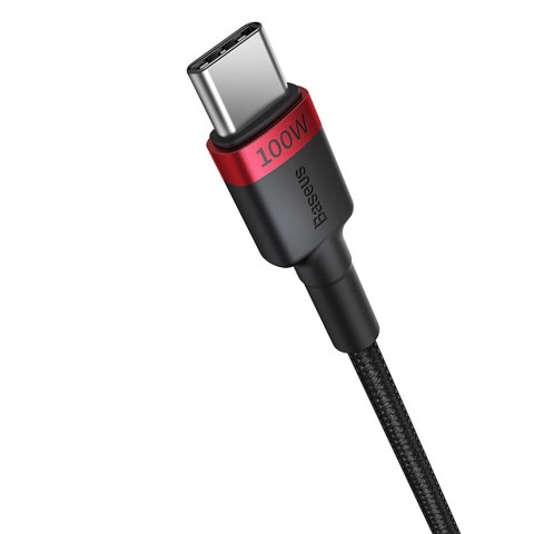 Kabel Baseus Cafule USB-C / USB-C 100W 1 m - czerwono-czarny i czarno-szary (2 szt.) Kabel Baseus Cafule USB-C / USB-C 100W 1 m - czerwono-czarny i czarno-szary (2 szt.)