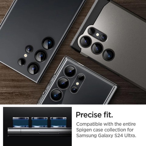 Osłona aparatu Spigen Optik.tR EZ Fit Camera Protector na Samsung Galaxy S24 Ultra - czarna 2 szt. Osłona aparatu Spigen Optik.tR EZ Fit Camera Protector na Samsung Galaxy S24 Ultra - czarna 2 szt.
