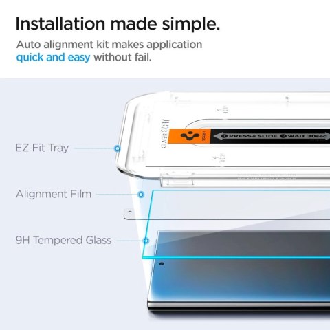 Szkło hartowane Spigen Glas.tR EZ Fit na Samsung Galaxy S24 Ultra - 2 szt. Szkło hartowane Spigen Glas.tR EZ Fit na Samsung Galaxy S24 Ultra - 2 szt.
