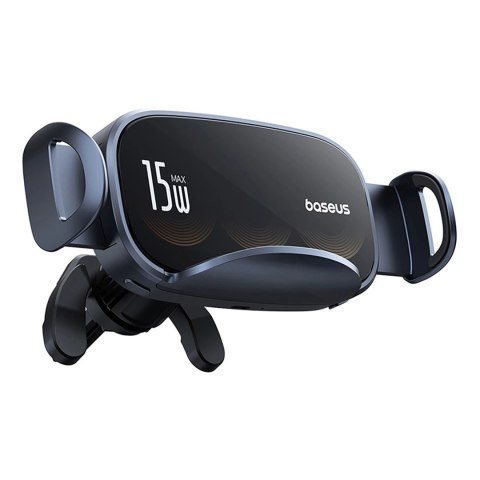 Uchwyt Baseus LightChaser BS-CM029 samochodowy z ładowarką indukcyjną z potrójną cewką - czarny Uchwyt Baseus LightChaser BS-CM029 samochodowy z ładowarką indukcyjną z potrójną cewką - czarny