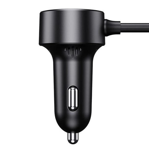 Adapter Baseus High Efficiency Pro 2x gniazdo zapalniczki z ładowarką USB-A USB-C 30W - czarny Adapter Baseus High Efficiency Pro 2x gniazdo zapalniczki z ładowarką USB-A USB-C 30W - czarny