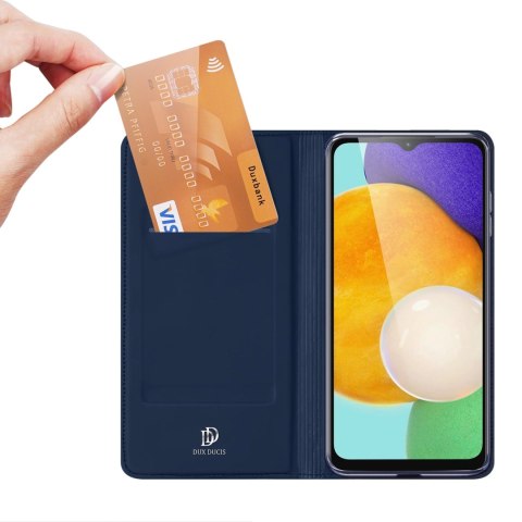 Dux Ducis Skin Pro etui Samsung Galaxy A14 4G / 5G pokrowiec z klapką portfel na kartę podstawka niebieskie Dux Ducis Skin Pro etui Samsung Galaxy A14 4G / 5G pokrowiec z klapką portfel na kartę podstawka niebieskie