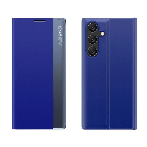 Etui New Sleep View Case z klapką i podstawką na Samsung Galaxy A55 - niebieskie Etui New Sleep View Case z klapką i podstawką na Samsung Galaxy A55 - niebieskie