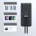 Powerbank Choetech B654 10000mAh 22.5W USB-A / USB-C / micro USB z wbudowanym kablem USB-C / Lightning - czarny